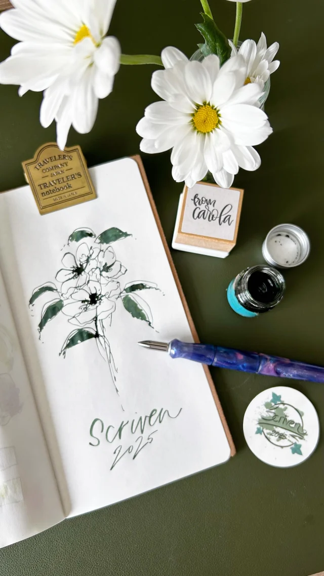What do you think of this fountain pen ink? 💚  The official ink for the Scriven Montreal 2025 Pen Show is called “Mur de pierre moussu” (FR) “Mossy Stone Wall” (EN) and it’s such a gorgeous shade of moss green. Inspired by the stone walls of the pen show venue and originally part of a church, it’s a standard ink with lovely shading.  If you’re in the Montreal area, check out the Scriven Pen Show on May 24th, 2025! I wish I was going - maybe next year 😊  Thanks for the sneak sample of the ink @scriven.montreal ! (Ink by @pennonia.ink )  #fountainpenink #fountainpenart #inkpainting #penshow #fountainpen #pennonia #scrivenmontreal #scrivenpenshow